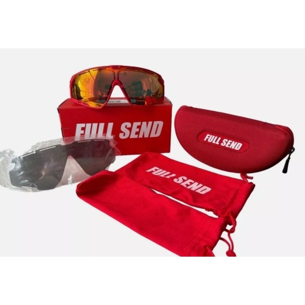FULL SEND BY NELKBOYS RED PIT VIPER SUNGLASSES CASE INCLUDED EXTRA SHADES COLORS